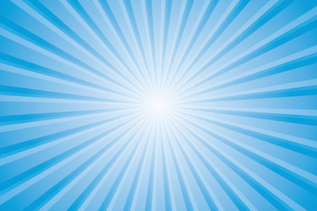 Sunburst vector illustration with a radiant blue background, conveying a retro and vintage aestheticのイラスト素材