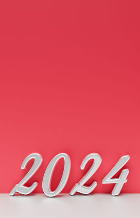2024 new year concept. Empty space for text on a clean background. Celebrate the future