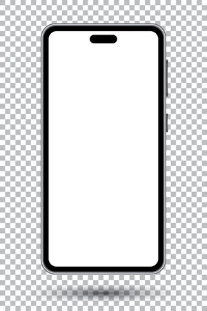 Mobile phone, vector telephone. Blank screen illustration for apps and design mockups on transaprent backgroundのイラスト素材