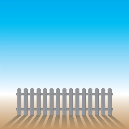 Picket fence with blank background. Vector concept illustration. Design garden elementのイラスト素材