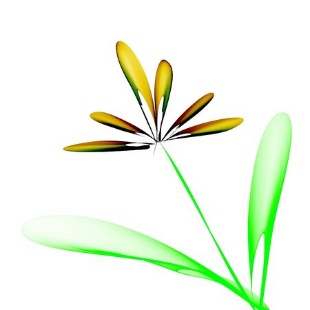 Abstract generated painted flower over white backgroundの写真素材