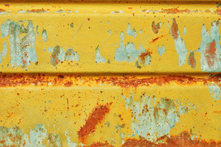 Obsolete textured cracked painted metal surface background