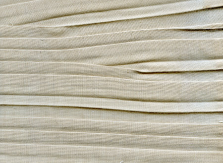 Natural linen striped crumpled stained textured textile
