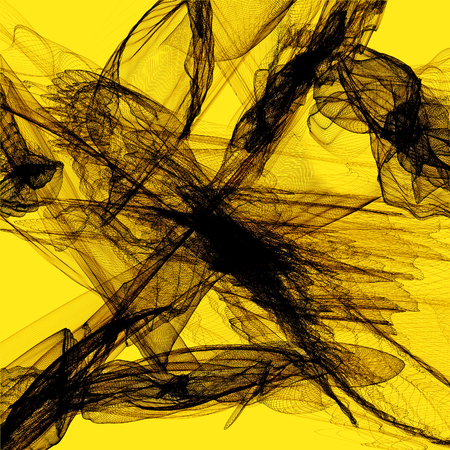 Abstract generated yellow pattern over black backgroundの写真素材