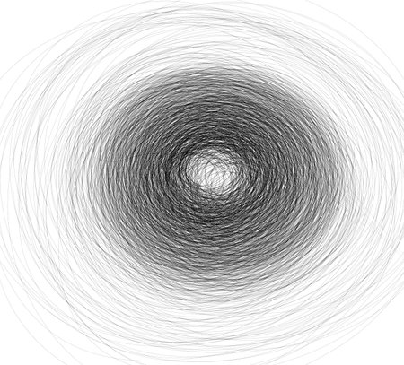 Abstract generated graphic black spiral pattern ornate over whiteの写真素材