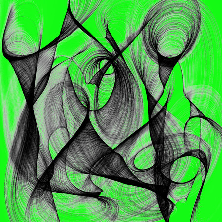 Abstract generated black and white pattern green backgroundの写真素材
