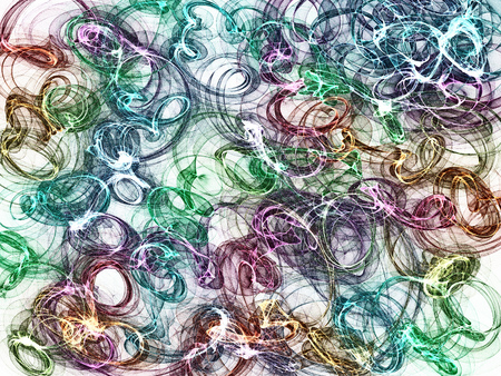 Abstract generated colorful shiny pattern white backgroundの写真素材