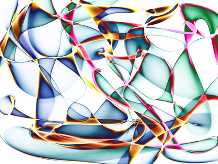 Abstract generated blue green graphic pattern white backgroundの写真素材