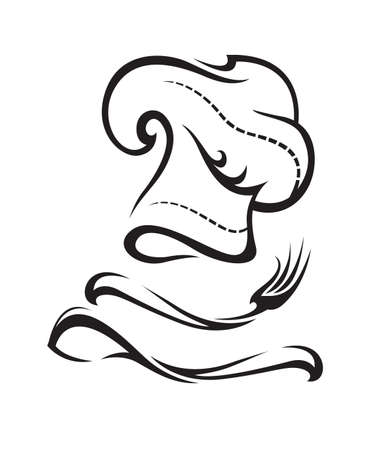 chef hat with spoon, knife and forkのイラスト素材
