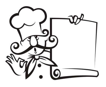 chef with menuのイラスト素材