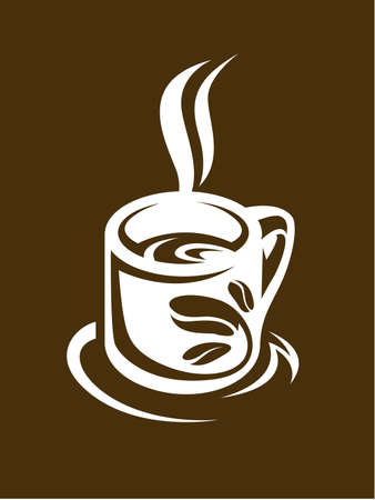 abstract coffee cup and saucerのイラスト素材