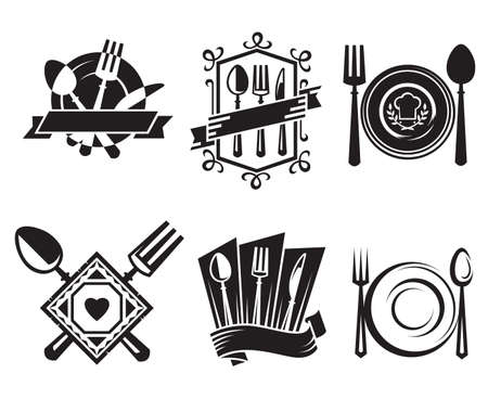   restaurant iconsのイラスト素材