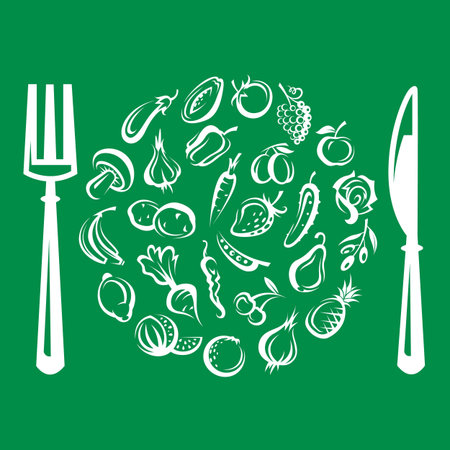 fruits and vegetablesのイラスト素材