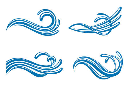 abstract image of water set designのイラスト素材