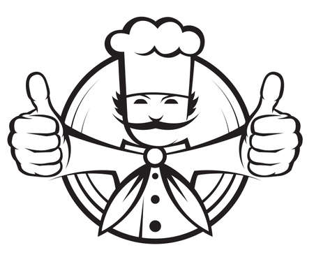 chef with a big mustacheのイラスト素材