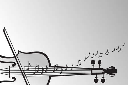 violin and musical notesのイラスト素材