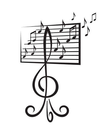 music stand in the form of a treble clefのイラスト素材