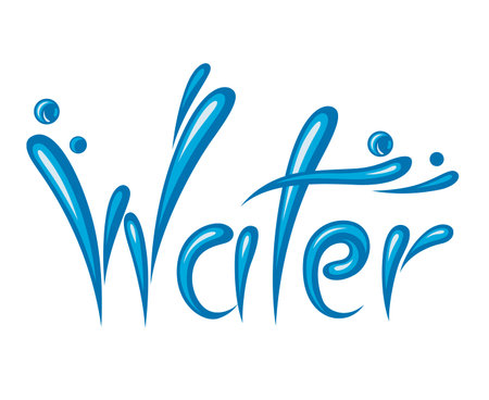 illustration of water as textのイラスト素材