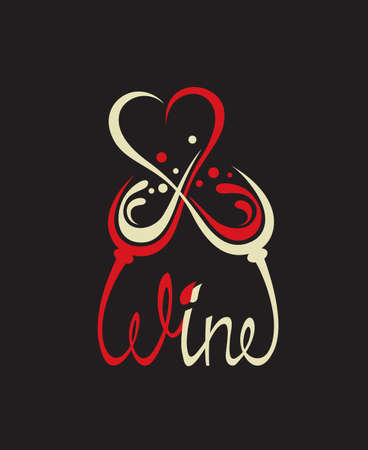 glasses with red and white wineのイラスト素材