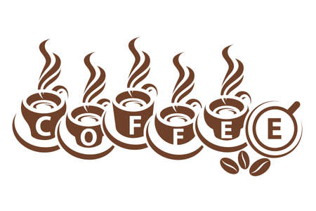 design of monochrome coffee cupsのイラスト素材