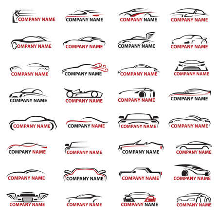set of thirty two car icons setのイラスト素材