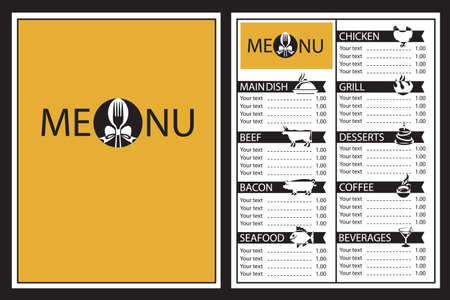 menu design with fork and spoonのイラスト素材