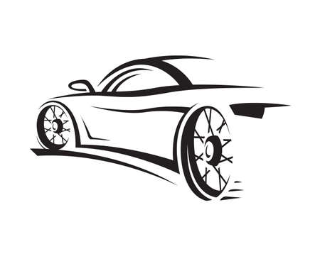abstract monochrome illustration of a carのイラスト素材