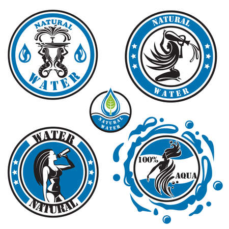 set of five water iconsのイラスト素材