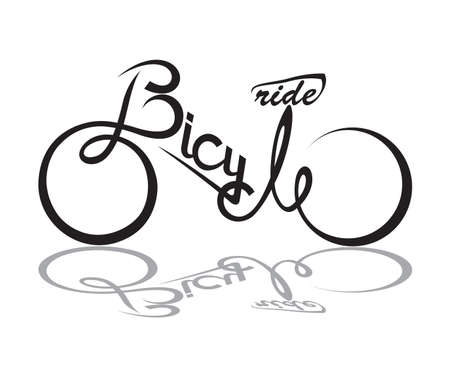 abstract bicycle illustration with form the textのイラスト素材