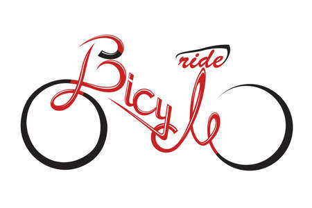 abstract bicycle illustration with form the textのイラスト素材