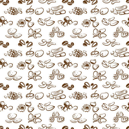 background of seamless nuts patternのイラスト素材