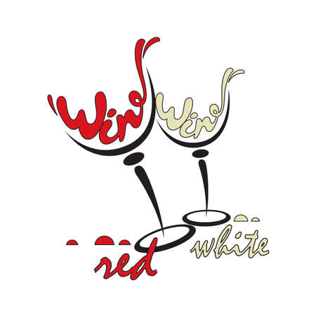 abstract illustration of wine glassesのイラスト素材