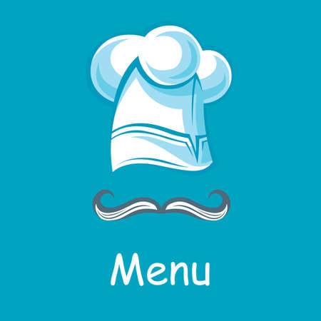 design with chef hat and mustacheのイラスト素材