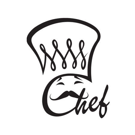 abstract black illustration of chefのイラスト素材