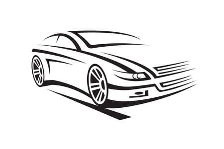 abstract monochrome illustration of a carのイラスト素材