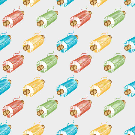 spools of threads seamless patternのイラスト素材