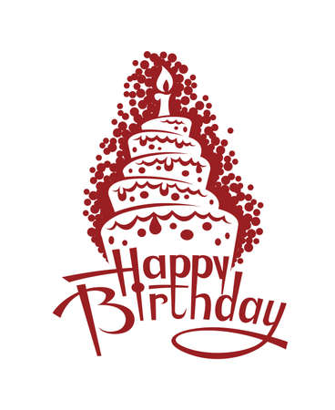 abstract design of red birthday cakeのイラスト素材