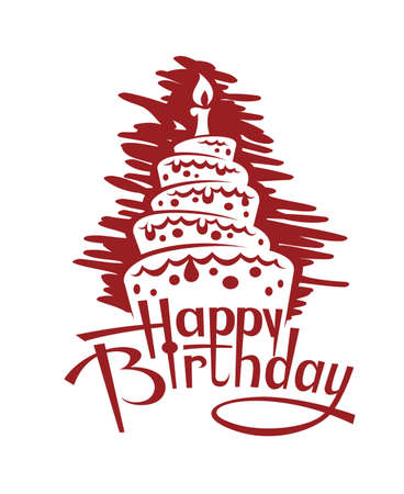 abstract design of red birthday cakeのイラスト素材