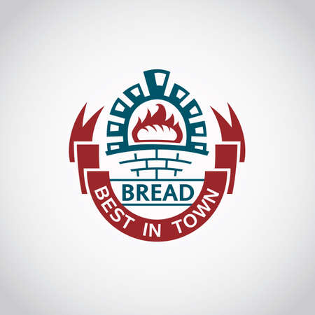 bakery label image with ribbon and bakeのイラスト素材