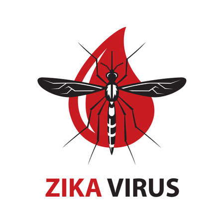 image of Zika virus alert with mosquito prohibited signのイラスト素材
