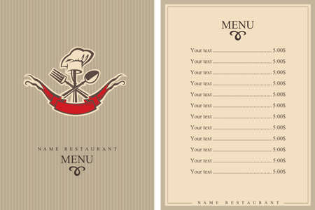 restaurant menu design with spoon, knife and forkのイラスト素材