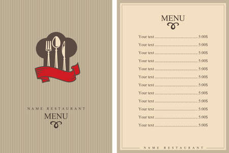 restaurant menu design with knife, spoon and forkのイラスト素材