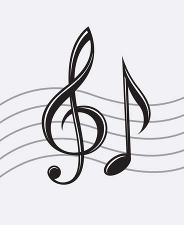 illustration of treble clef and noteのイラスト素材