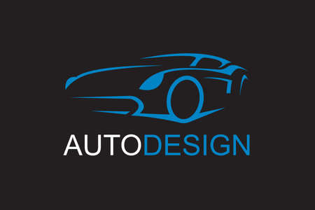 illustration of car emblem on black backgroundのイラスト素材