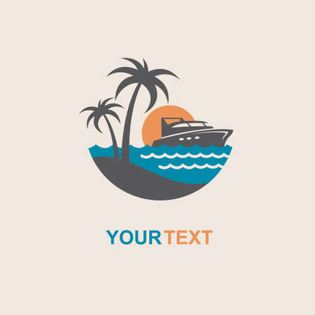 image of motorboat icon on wavesのイラスト素材