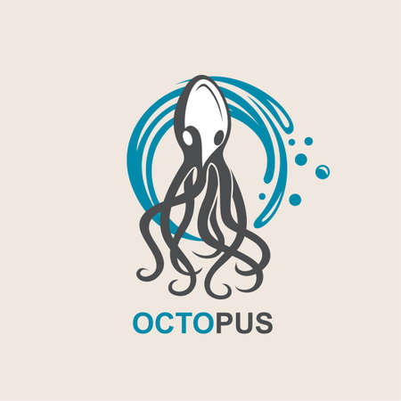 images of octopus and sea wavesのイラスト素材