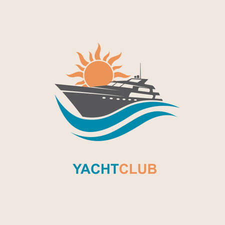 image of motorboat icon on wavesのイラスト素材