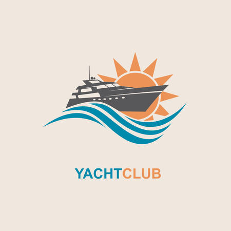 image of motorboat icon on wavesのイラスト素材