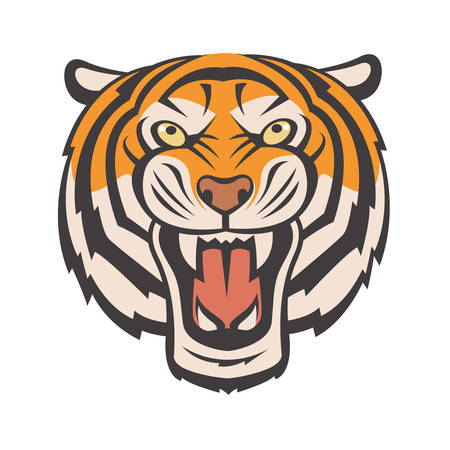 image of angry tiger headのイラスト素材