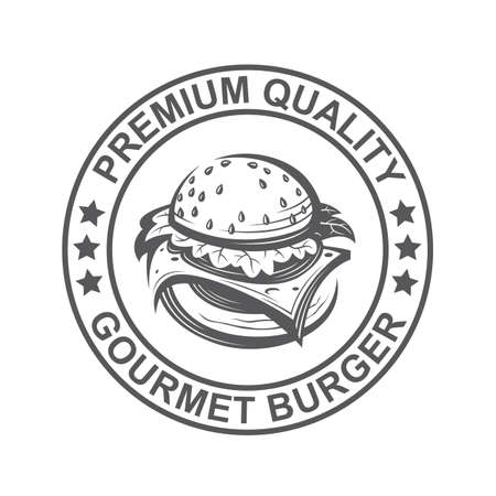 Fast food image with seal of burgerのイラスト素材